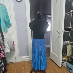 Elegant Blue Pleated Skirt